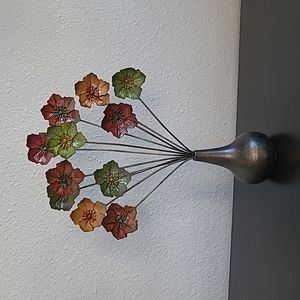 Vintage Photo  Business Cards  Holder  Fall Flowers  Cast Iron